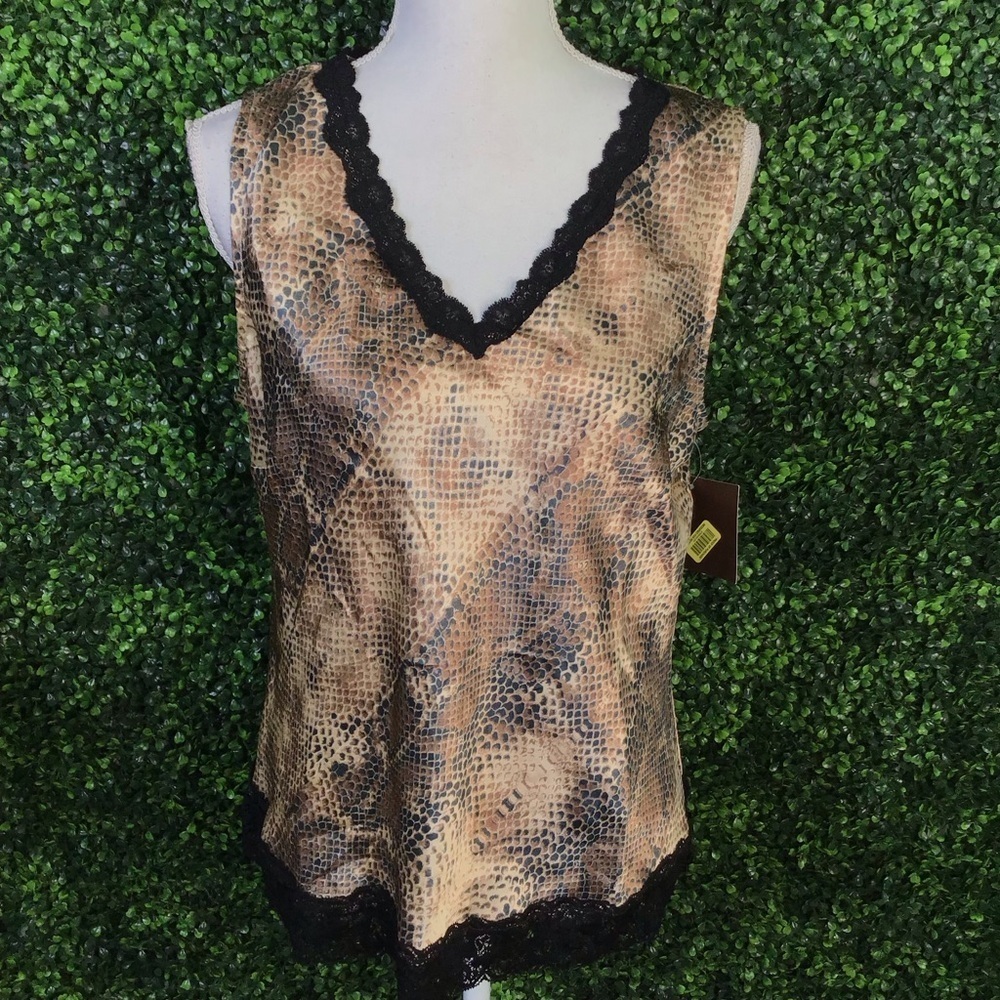 Y2k Brown snake‎ print top